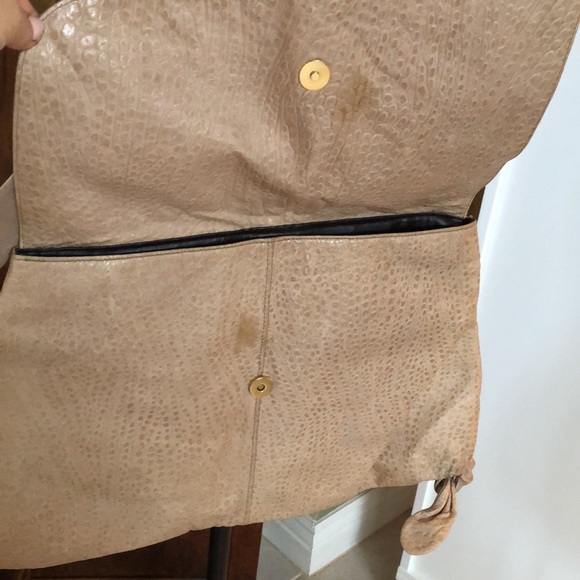 Vintage 1920’s Benelli Roma Leather ostrich stamped cross body adjustable bag - Picture 4 of 17